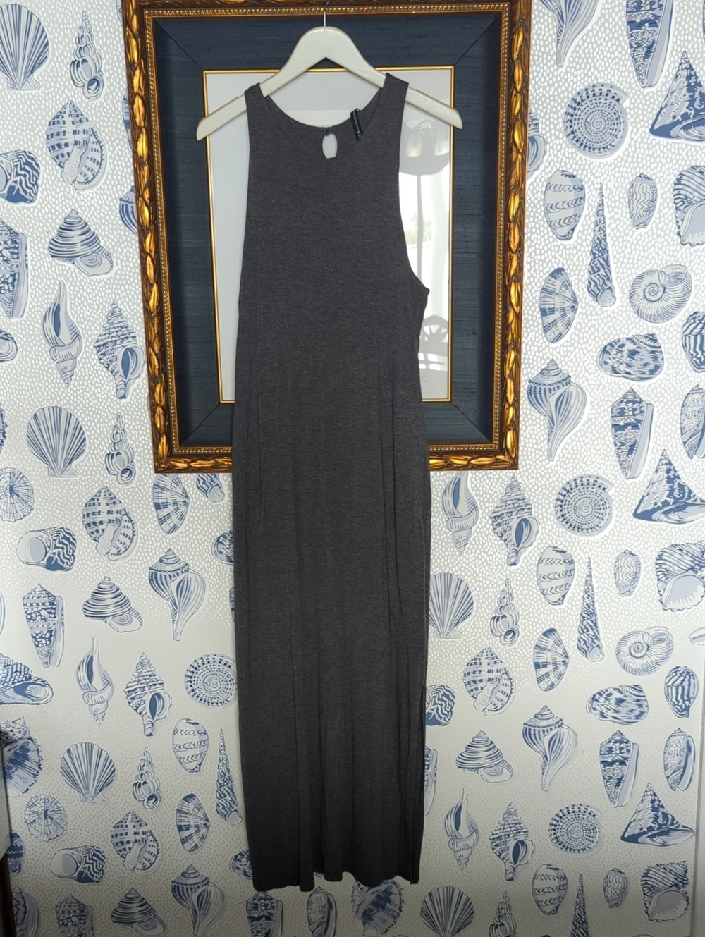 W118 by Walter Baker Charcoal Gray Maxi Dress Super Soft, Comfortable Travel M
